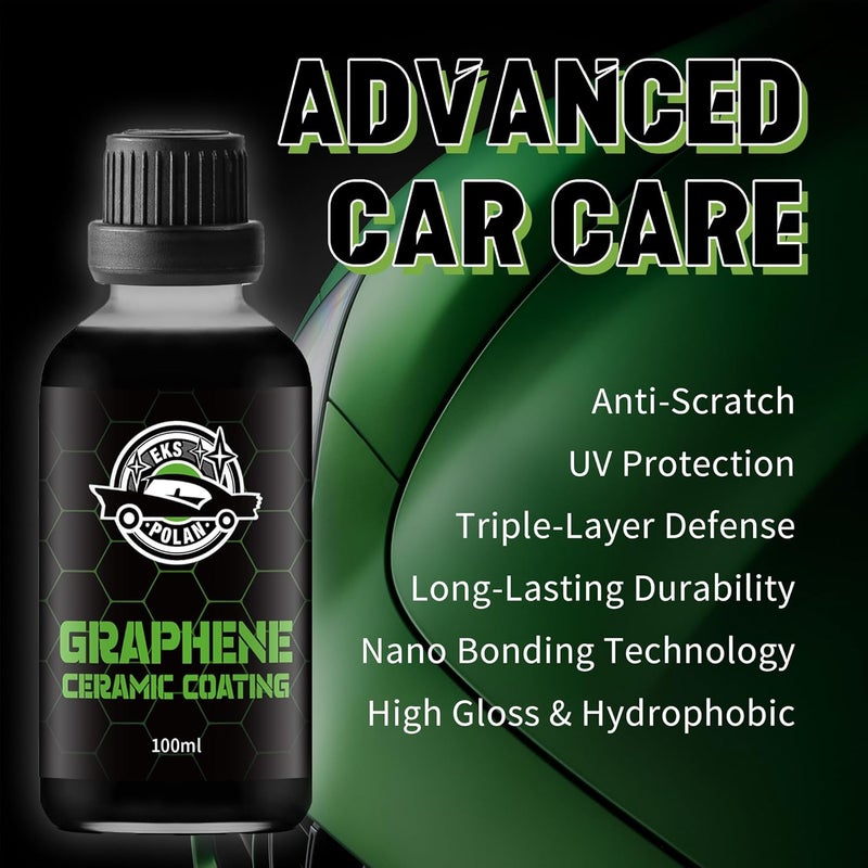 EKSPOLAN [Upgraded 100ml] UV Graphene Ceramic Coating - 10H Ceramic Coating for Cars-5+ Years Protection, Hydrophobic, Scratch & UV Resistant, High Gloss Finish - Professional-Grade Car Detailing Kit - Image 5